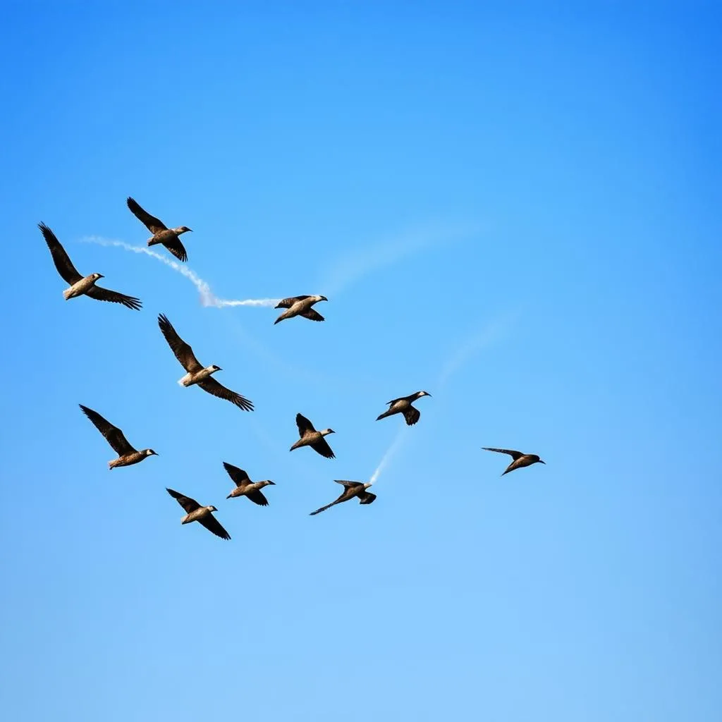 Birds Flying in V-Formation