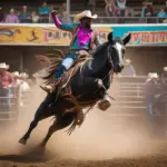 Black Cowboy Riding Bucking Bronco