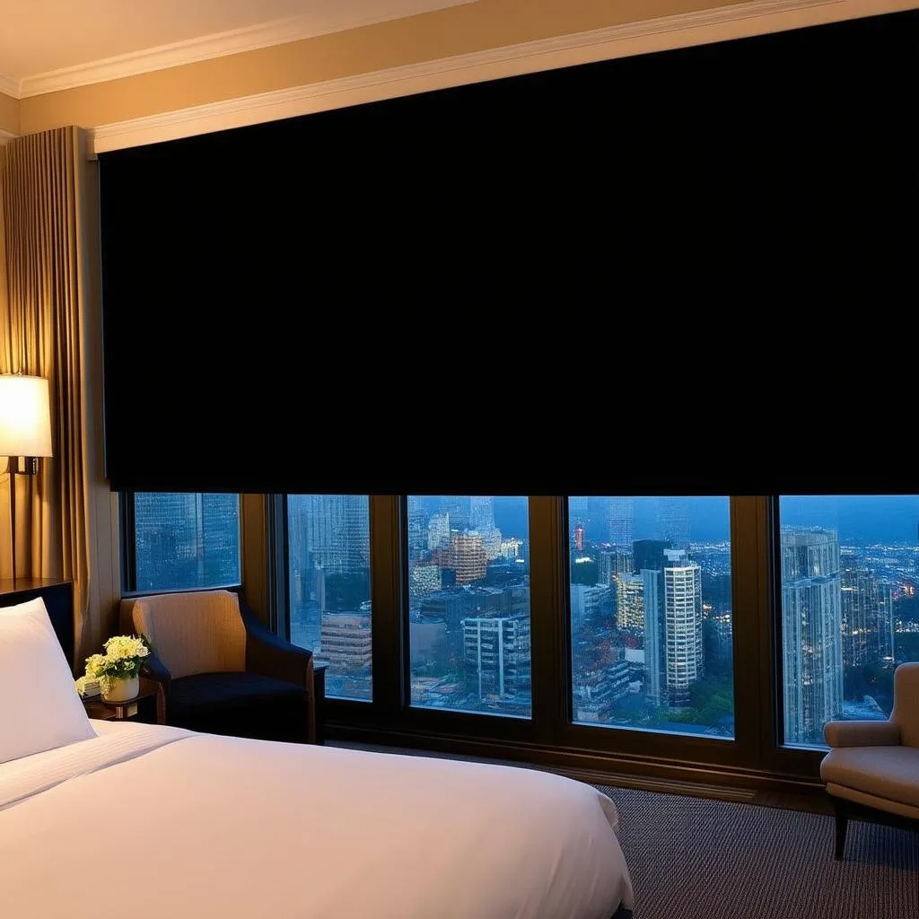 Modern Hotel Room with Blackout Blinds