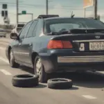 Blown Out Spare Tire