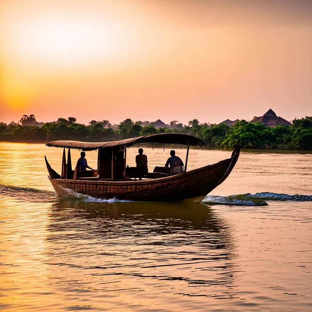 Boat on Mekong River