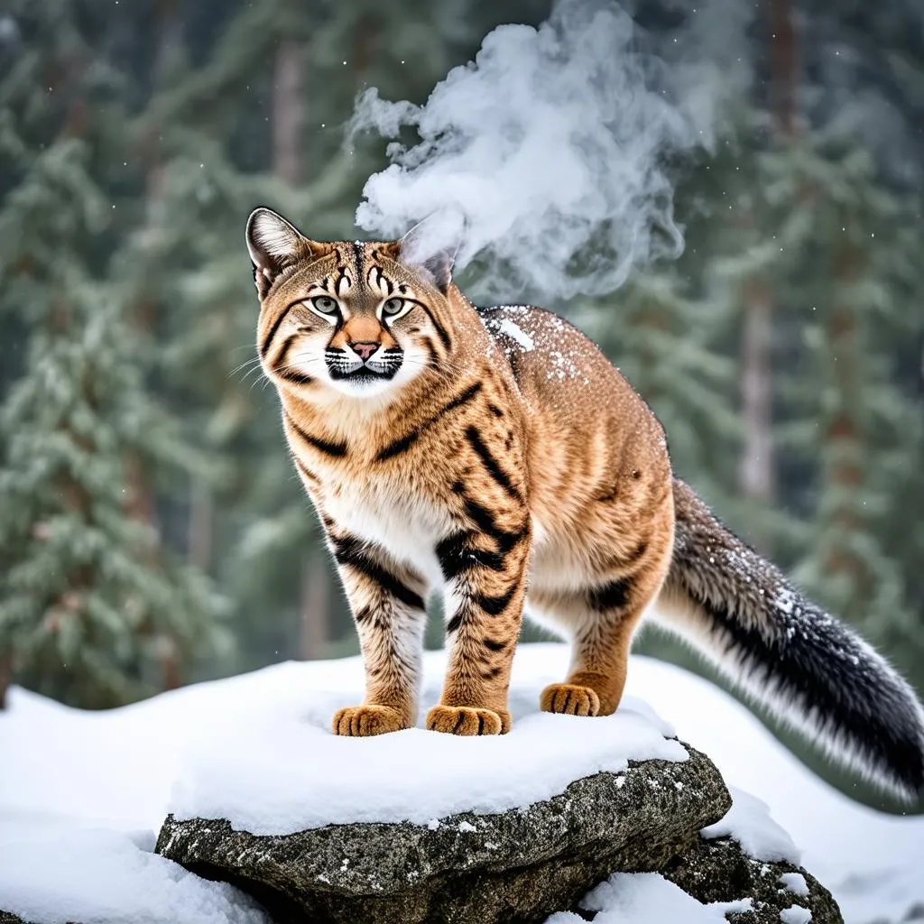 Bobcat in Snow