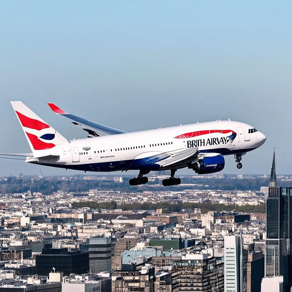 British Airways Plane in Flight