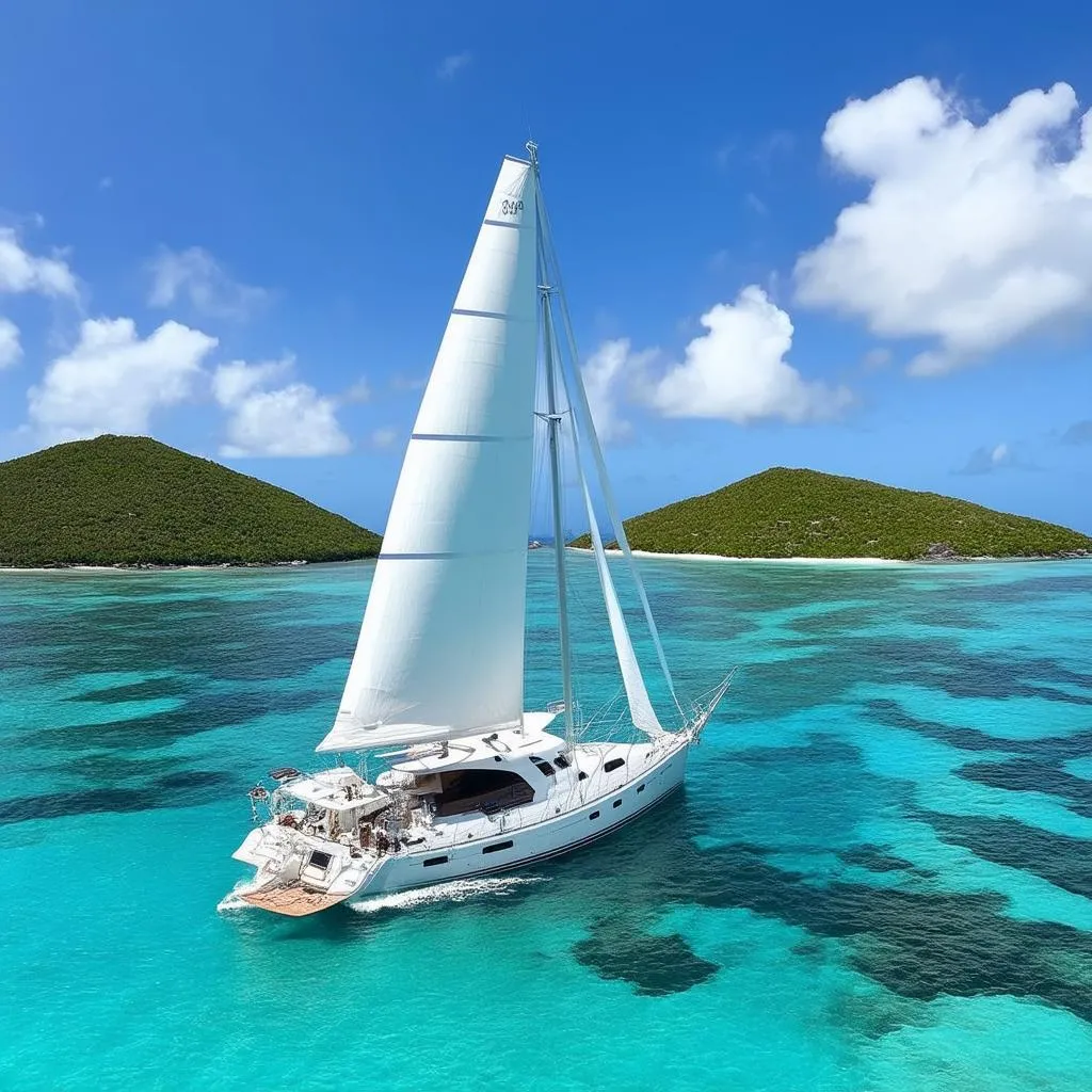 Sailing in the crystal-clear waters of the British Virgin Islands