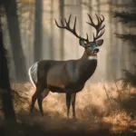 Buck Standing in Forest