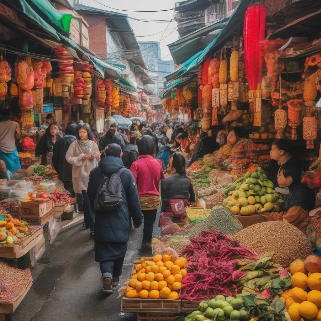 Bustling Asian Market