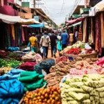 Bustling Market in Lagos