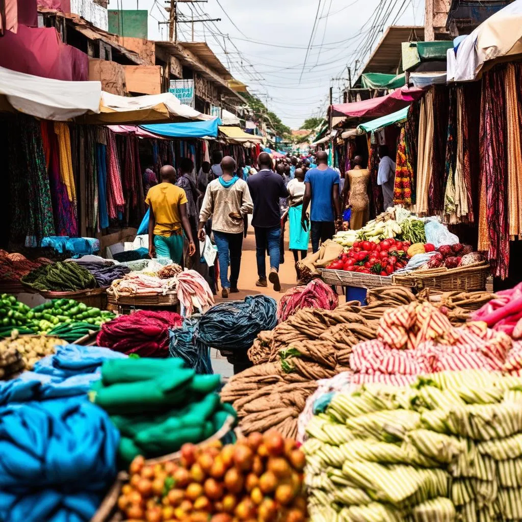 Bustling Market in Lagos