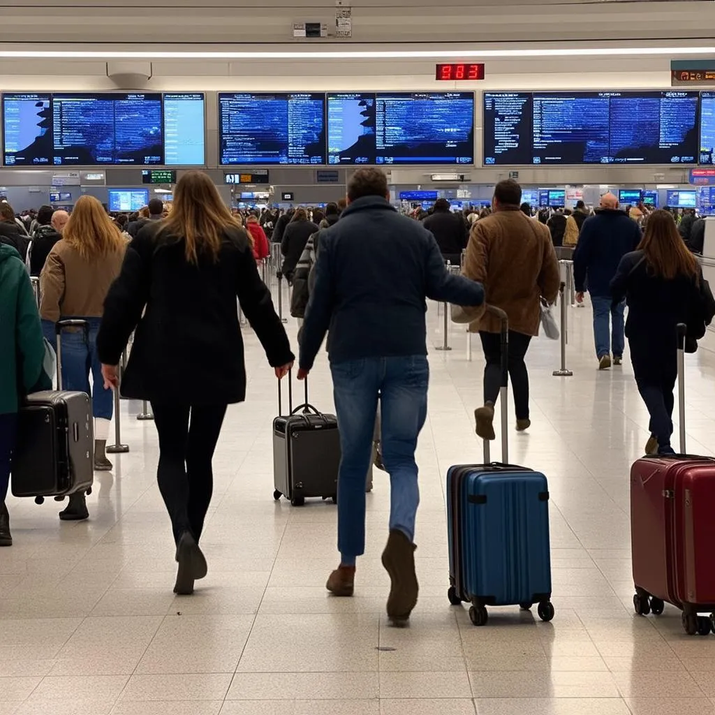 Crowded Airport Terminal