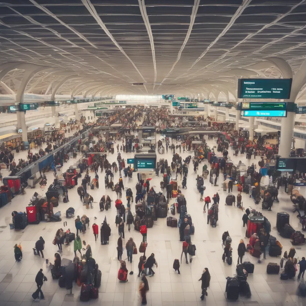 Crowded Airport Terminal