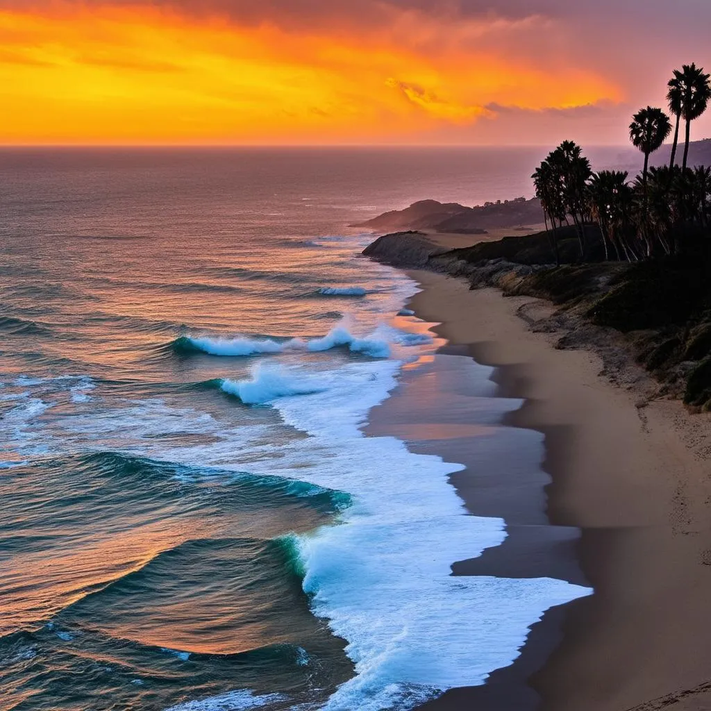 California Coastline at Sunset