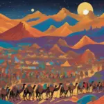 Camel Caravan on the Silk Road