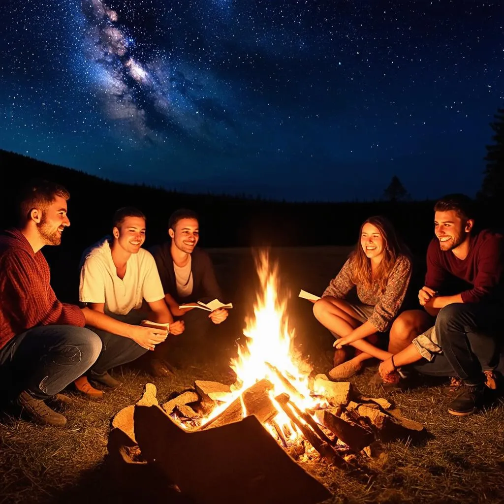 Camping under the stars