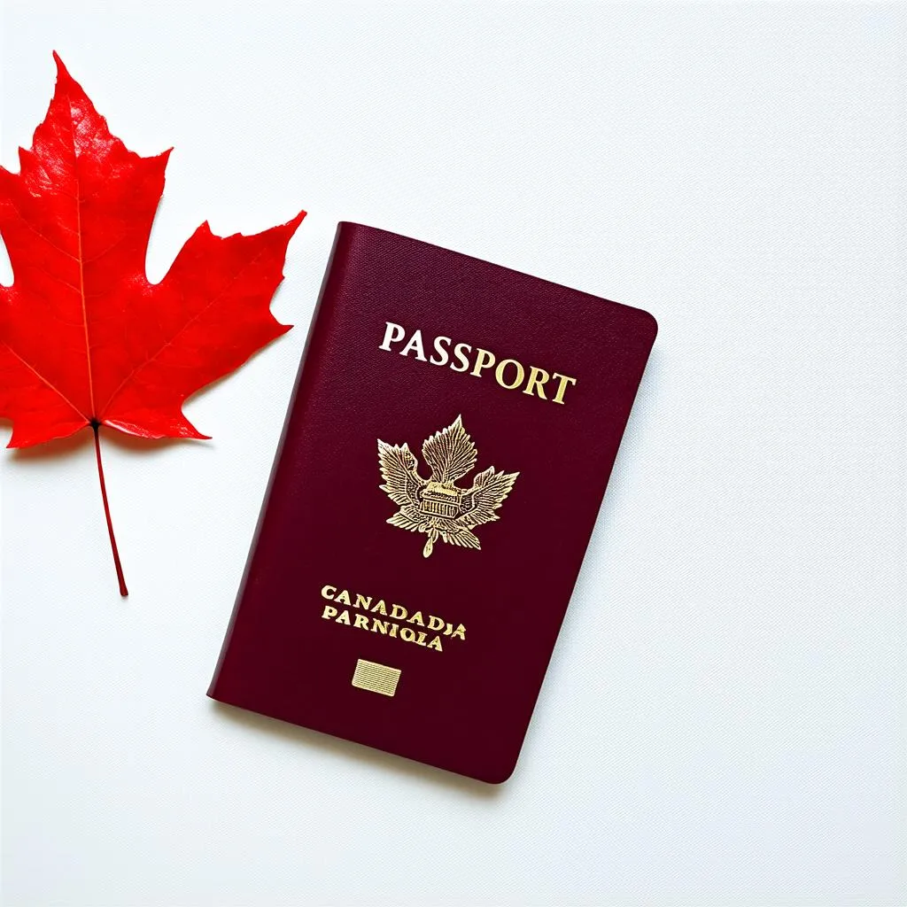 Canadian Passport and Maple Leaf