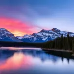 Canadian Rockies at Sunset