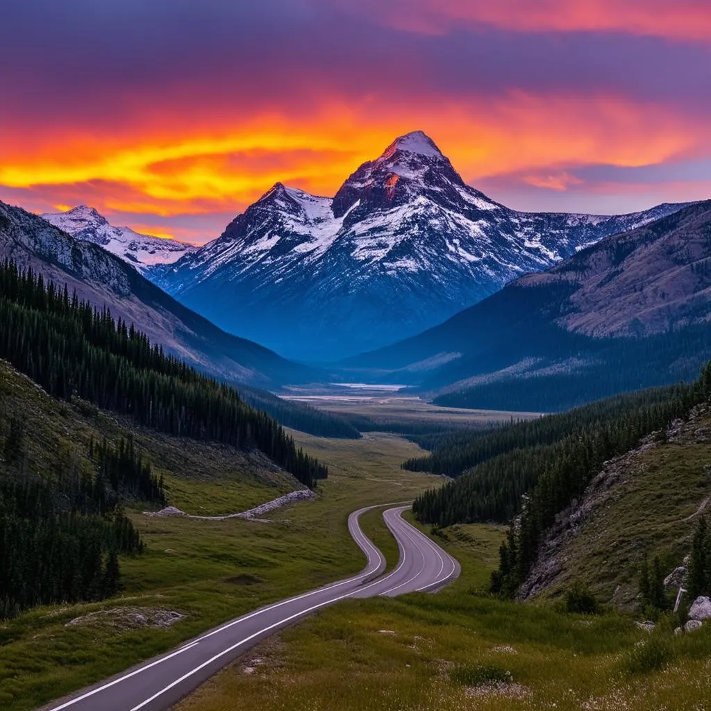 Canadian Rockies at Sunset