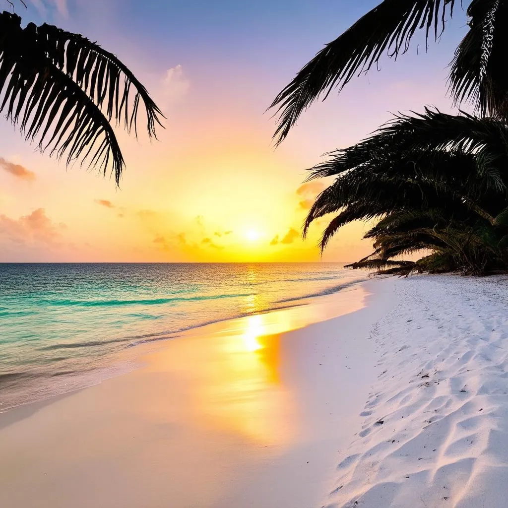 Cancun Beach at Sunset