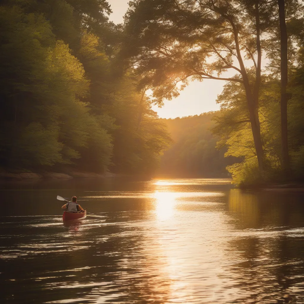 Canoe Gliding on the Wisconsin River