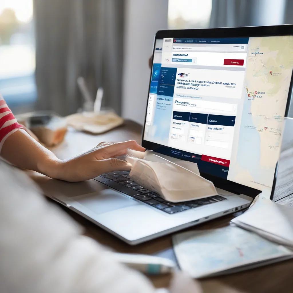 Screenshot of a Capital One travel portal webpage on a laptop screen, showing various flight and hotel booking options