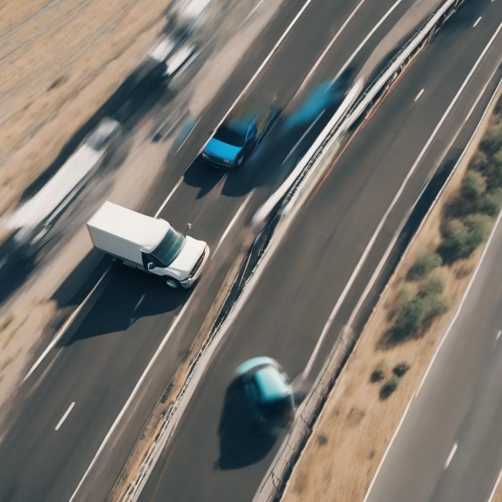 Car and Truck Traveling in Opposite Directions