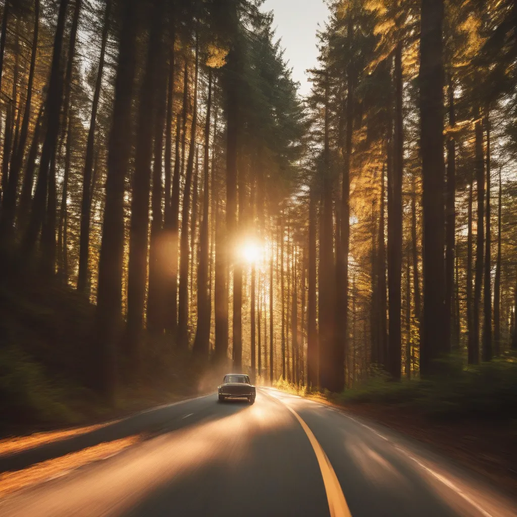 Car on Forest Road