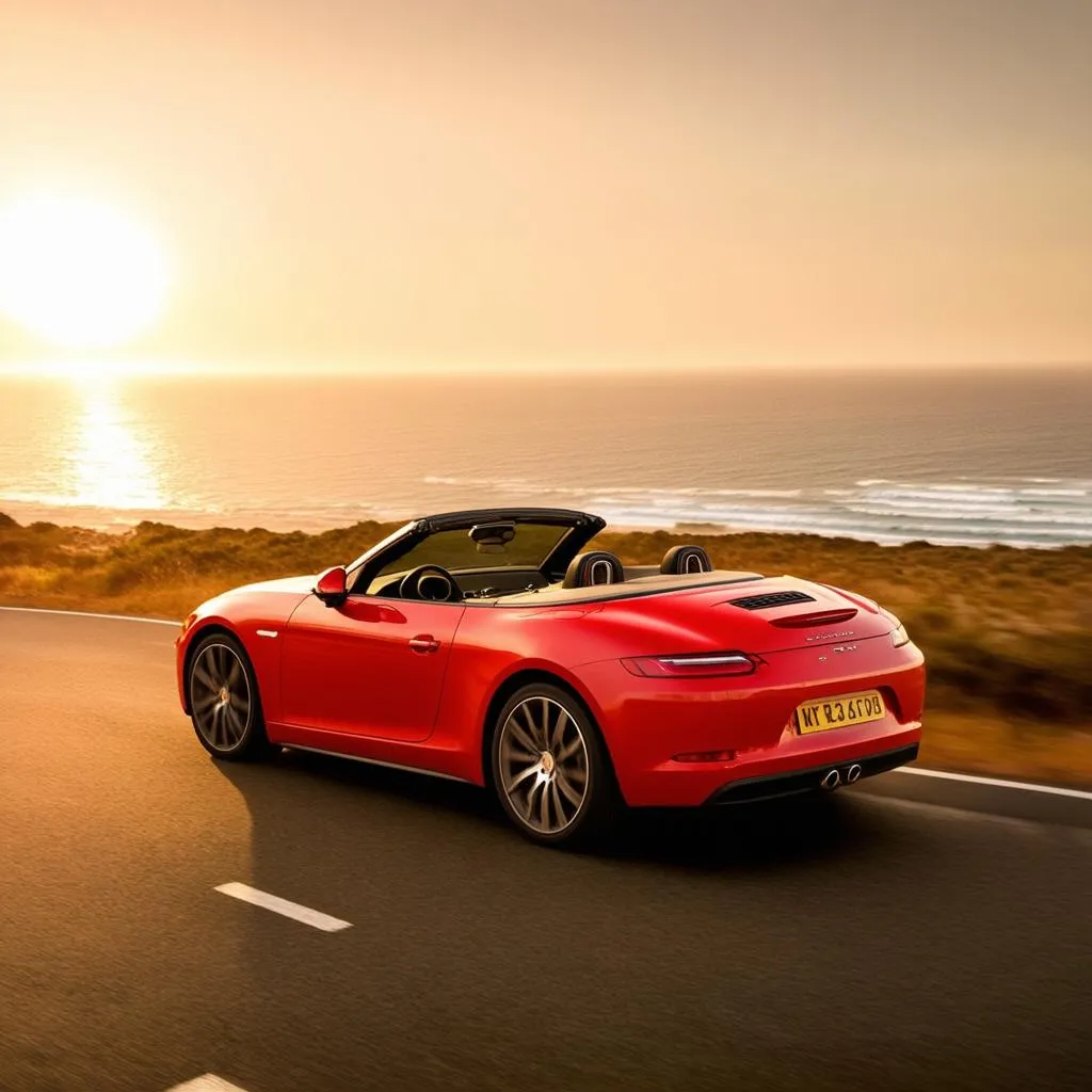 Car cruising on the Pacific Coast Highway