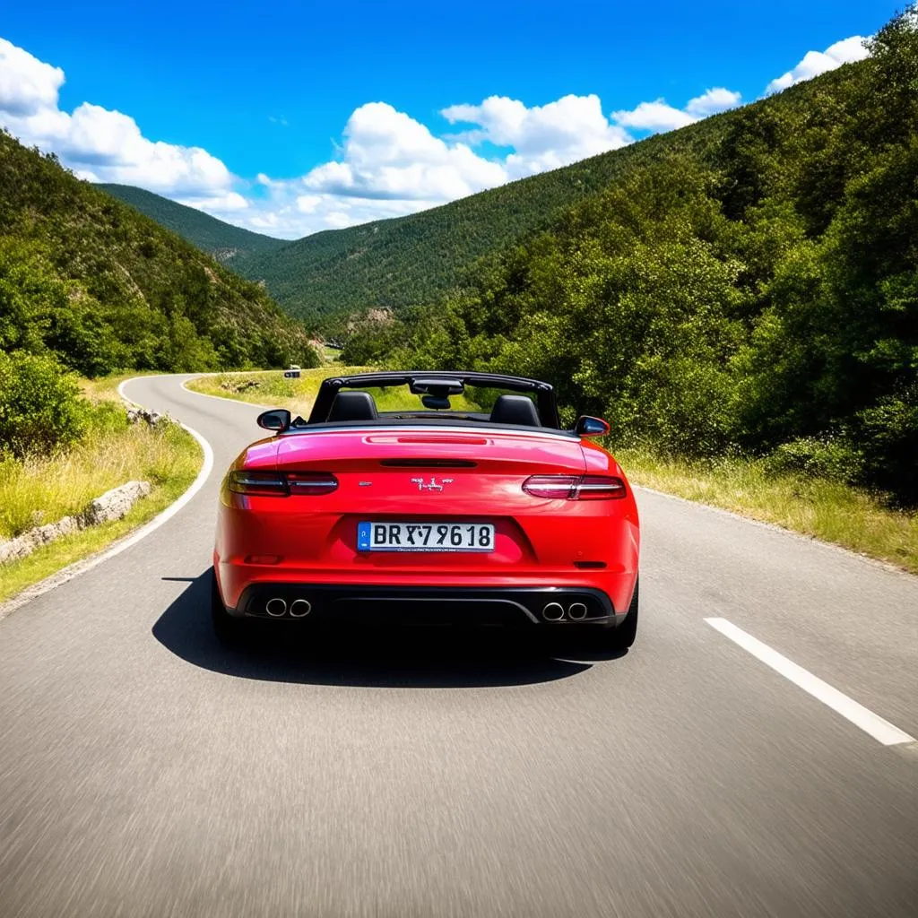 Car navigating a Winding Road