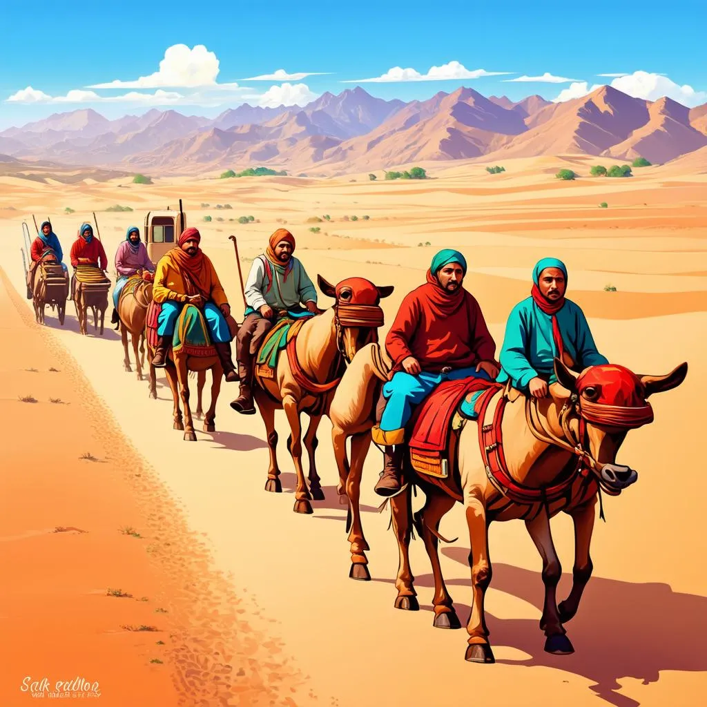 A caravan traversing the Silk Road