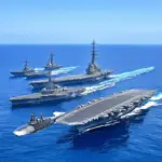 A carrier strike group at sea