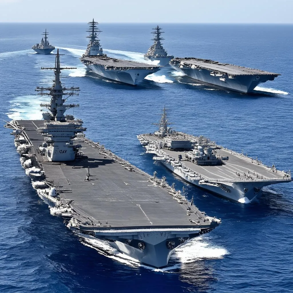 A Carrier Strike Group at Sea