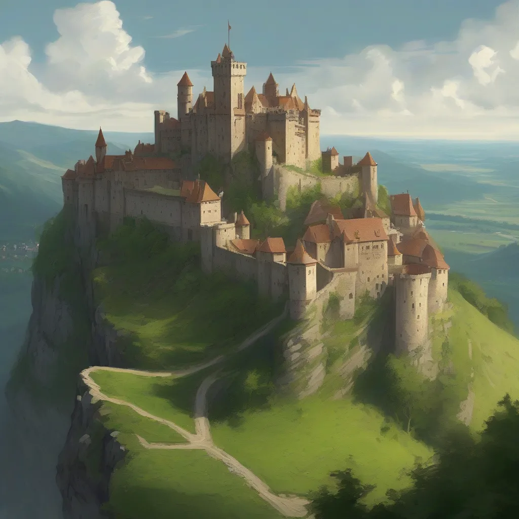 Imposing medieval castle on a hill