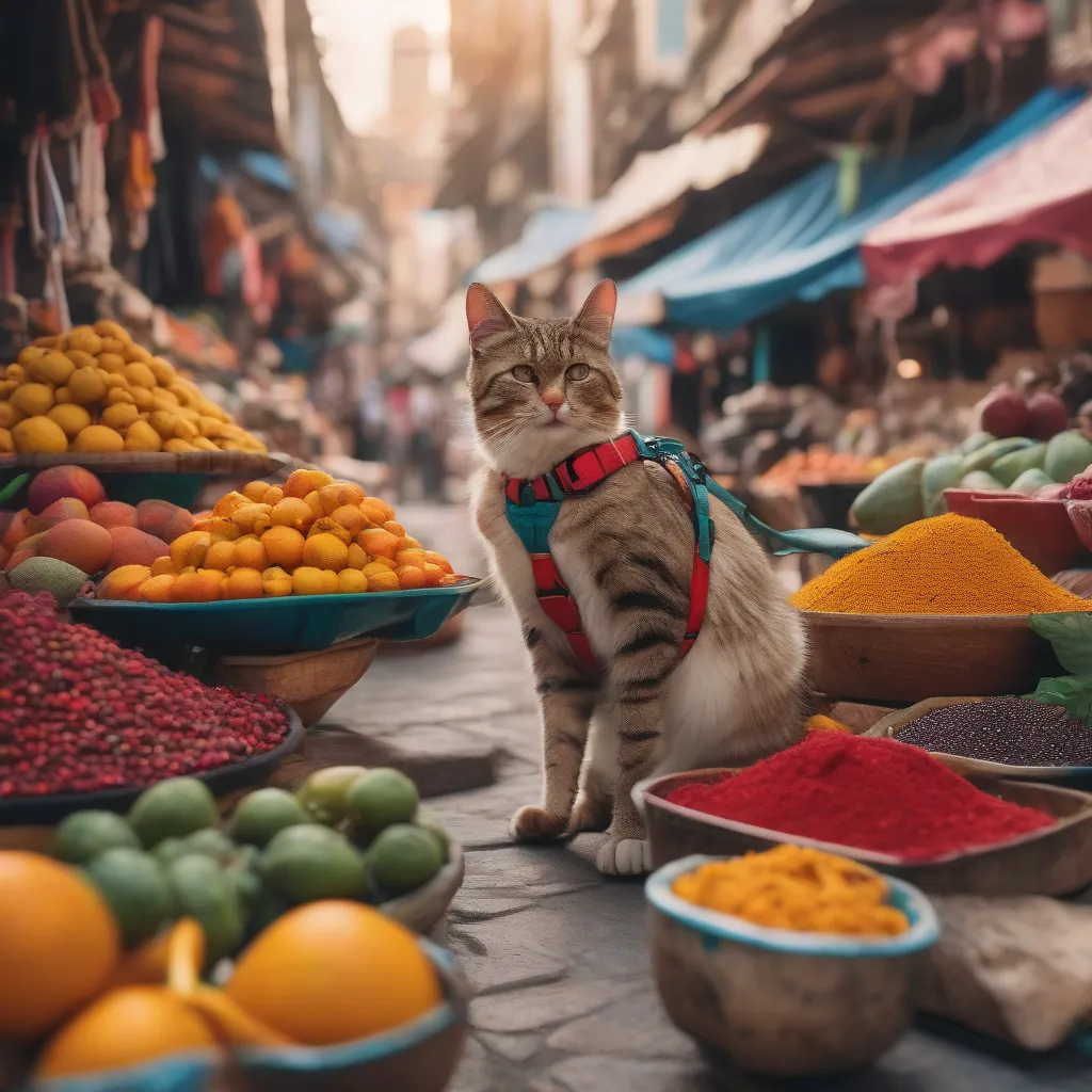 Cat Exploring New City