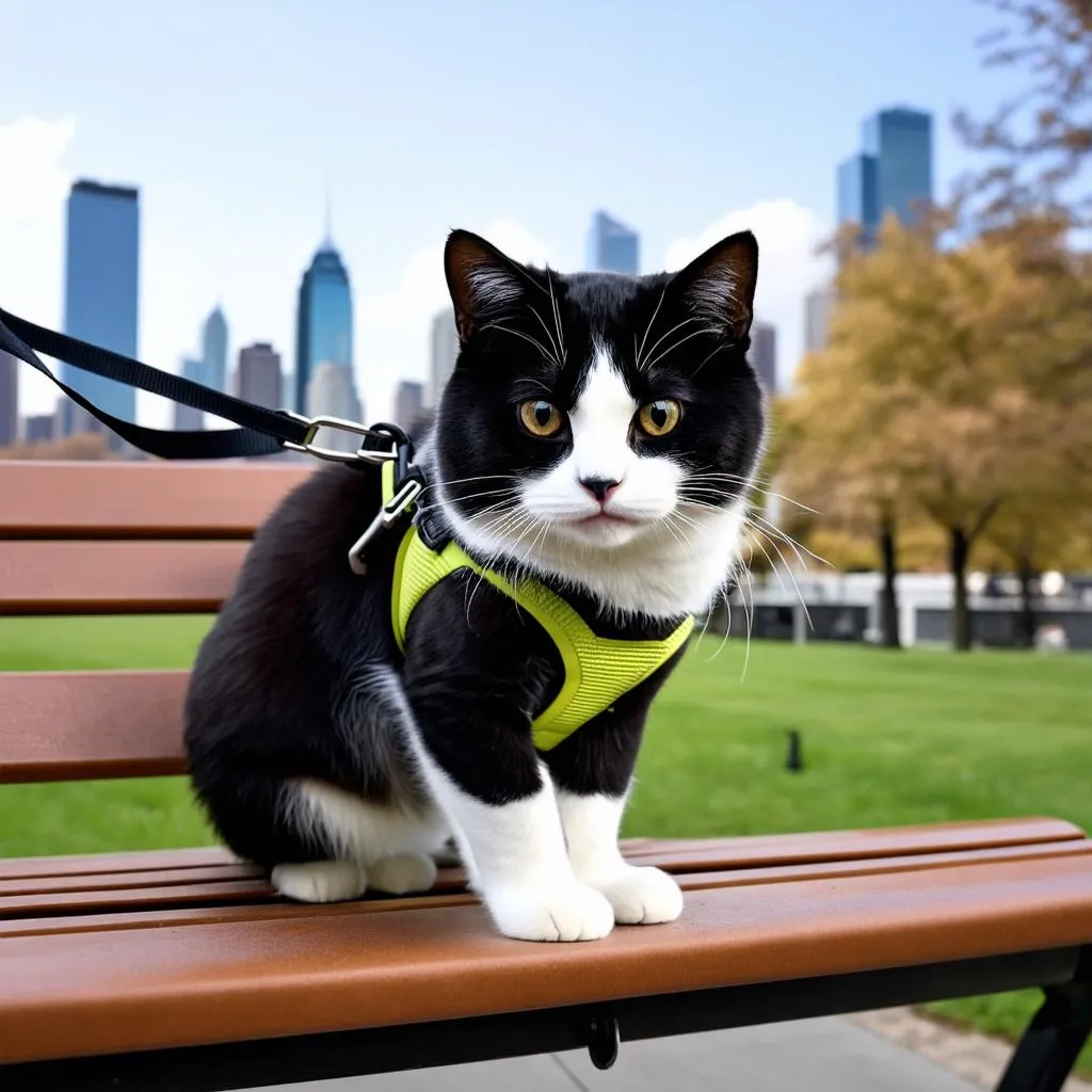 Cat Exploring New City