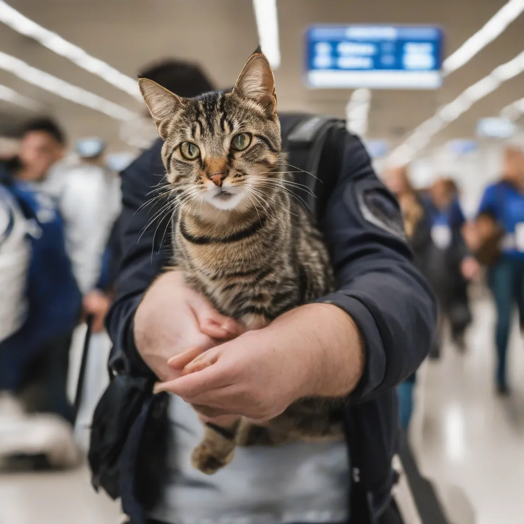 Cat Going Through Airport Security