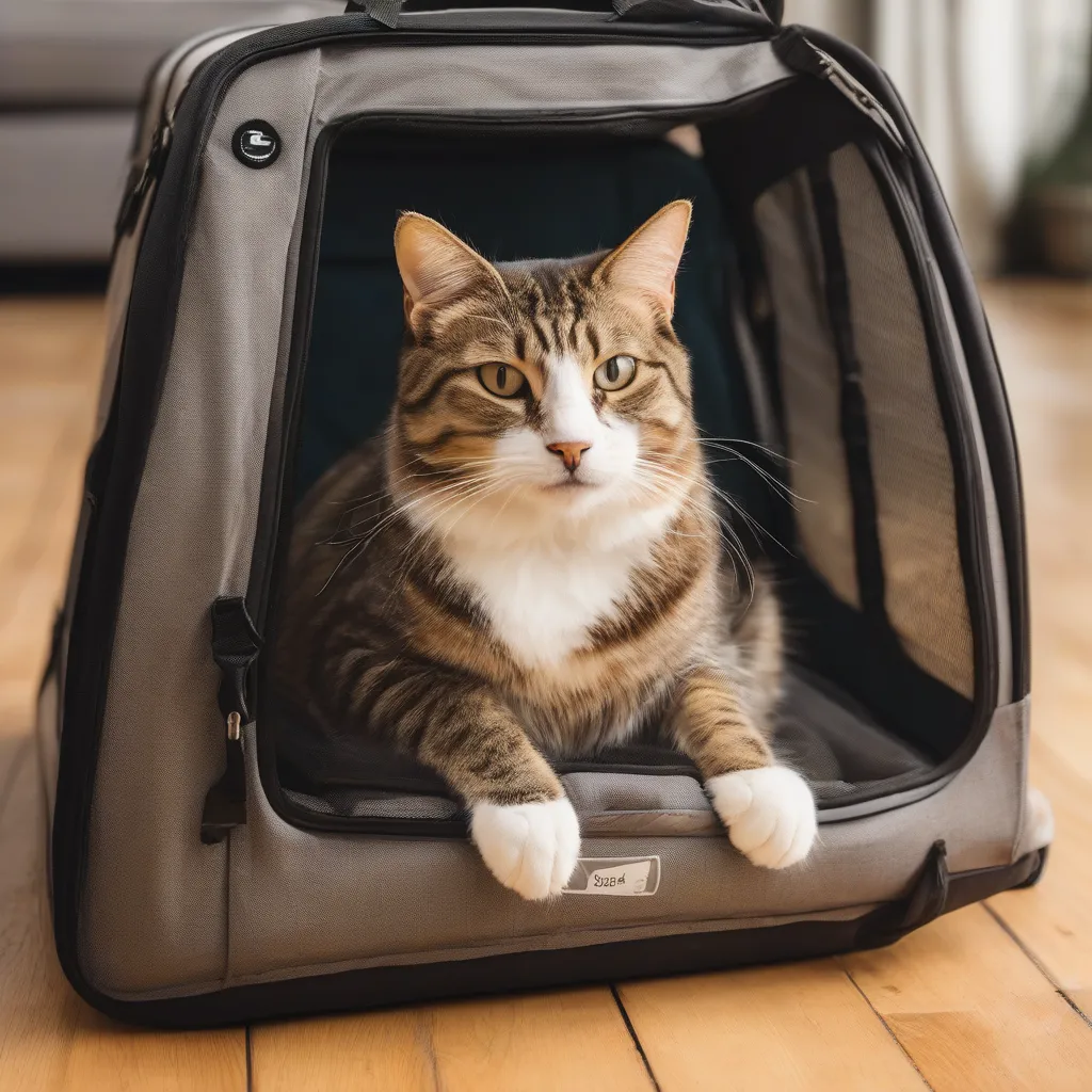 Cat in an Airline Approved Carrier