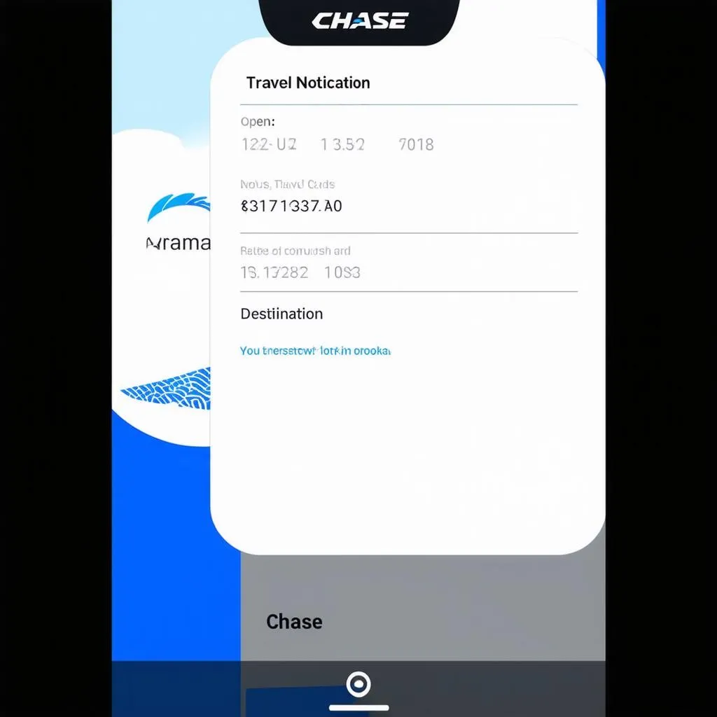 Chase Travel Notice App Screenshot