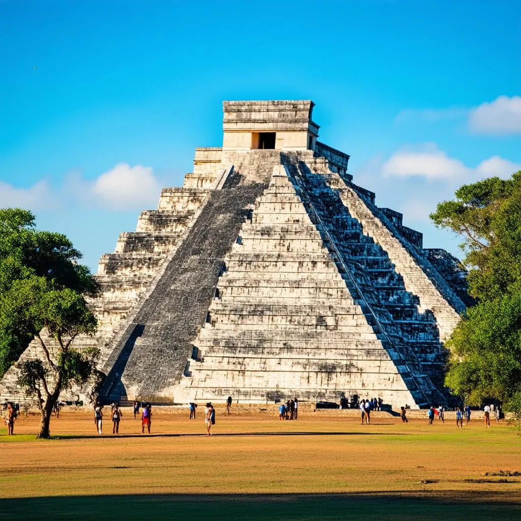 Chichen Itza Pyramid at Sunrise