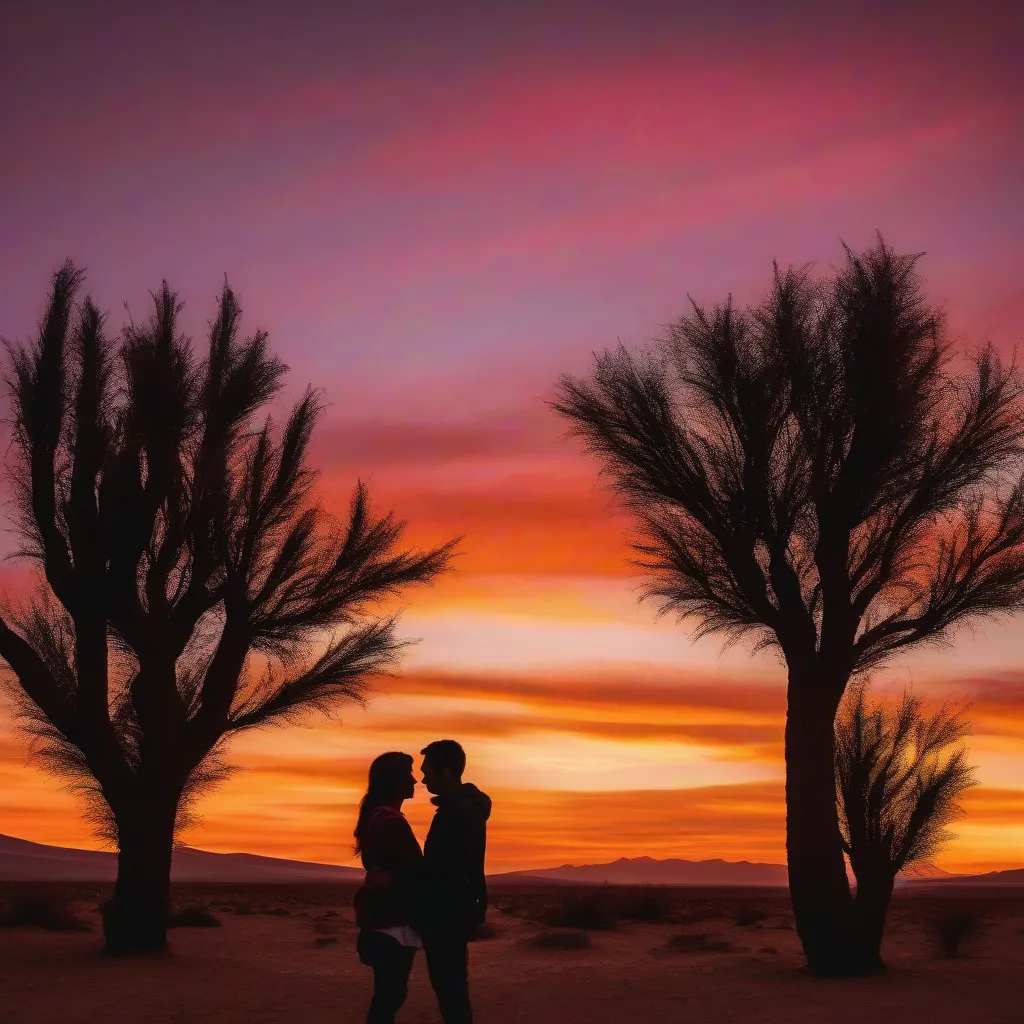 Couple Enjoying Sunset in Atacama Desert