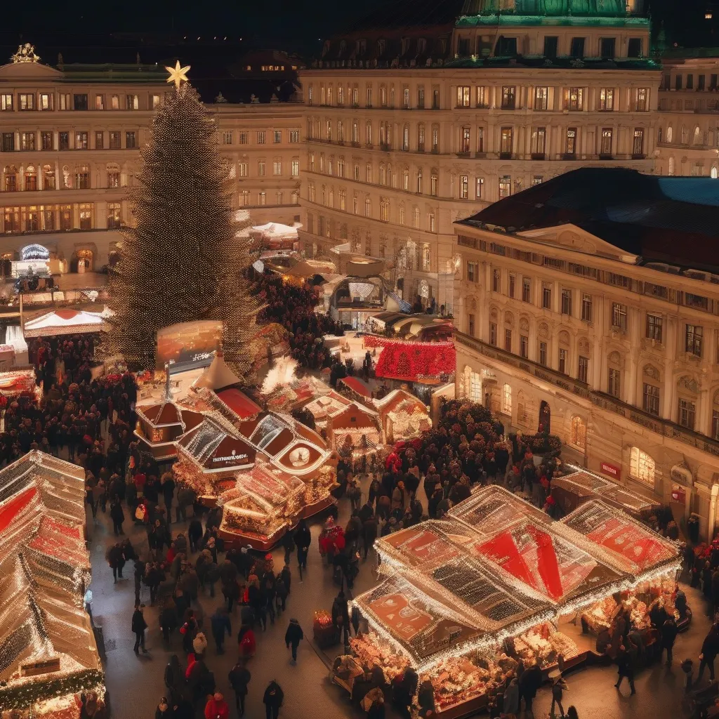 Vienna Christmas Market at Night