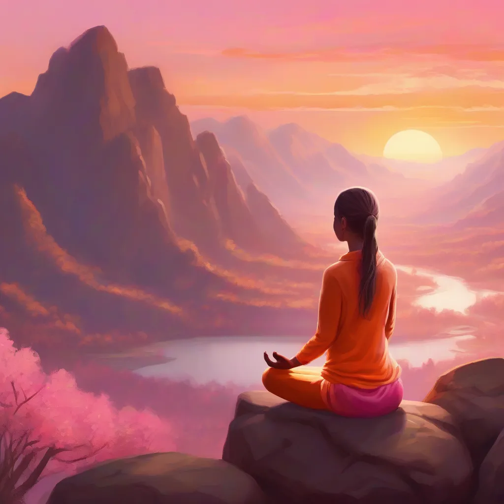 Woman meditating in a serene setting during her travels