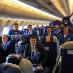 College football team traveling