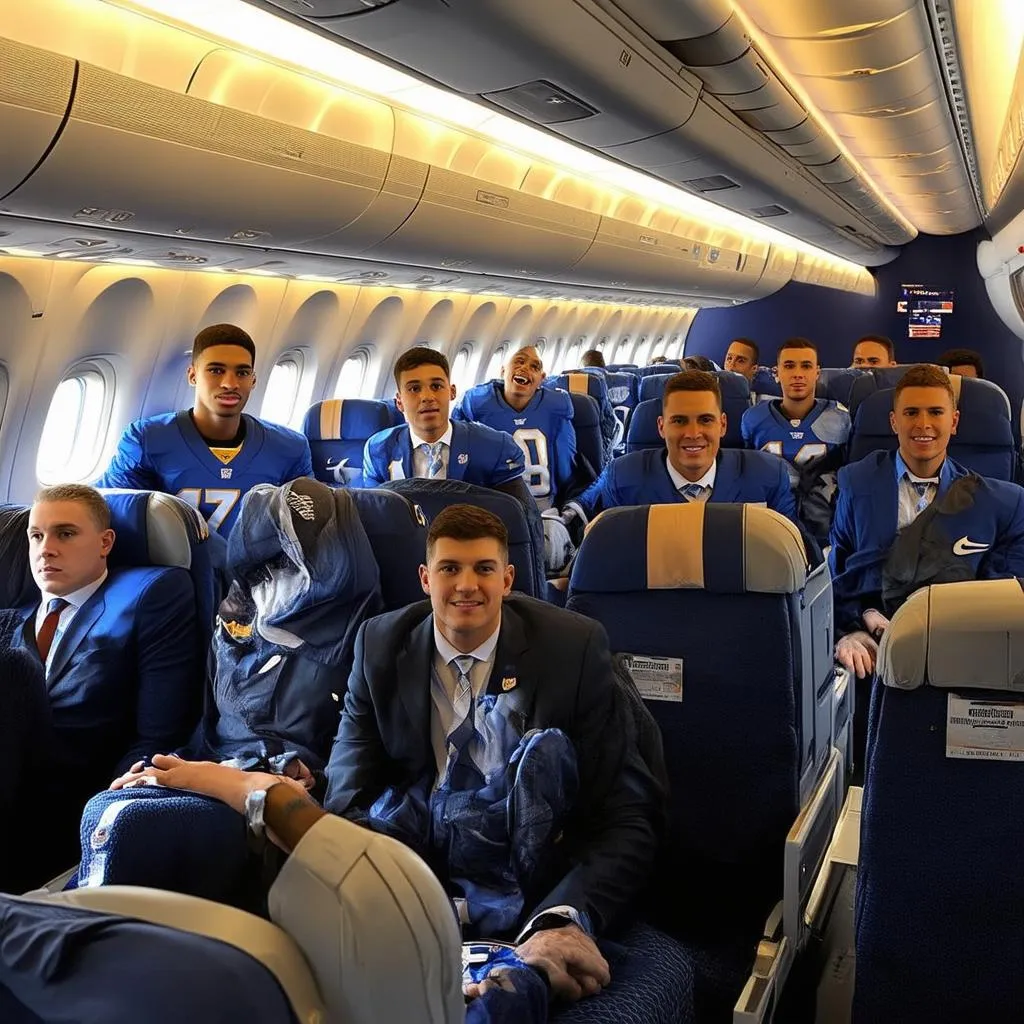 College football team traveling