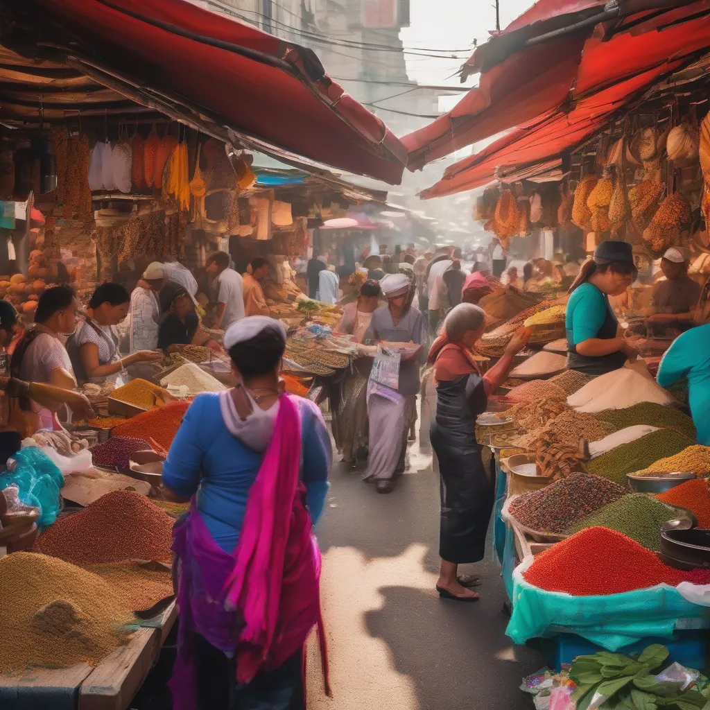 Bustling Street Market