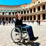 Exploring the Colosseum in a wheelchair