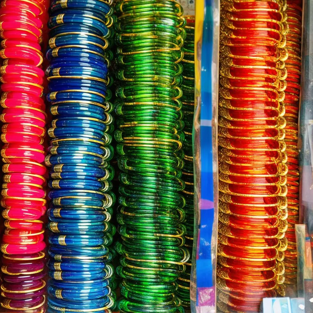 Vibrant Bangle Shop in Jaipur