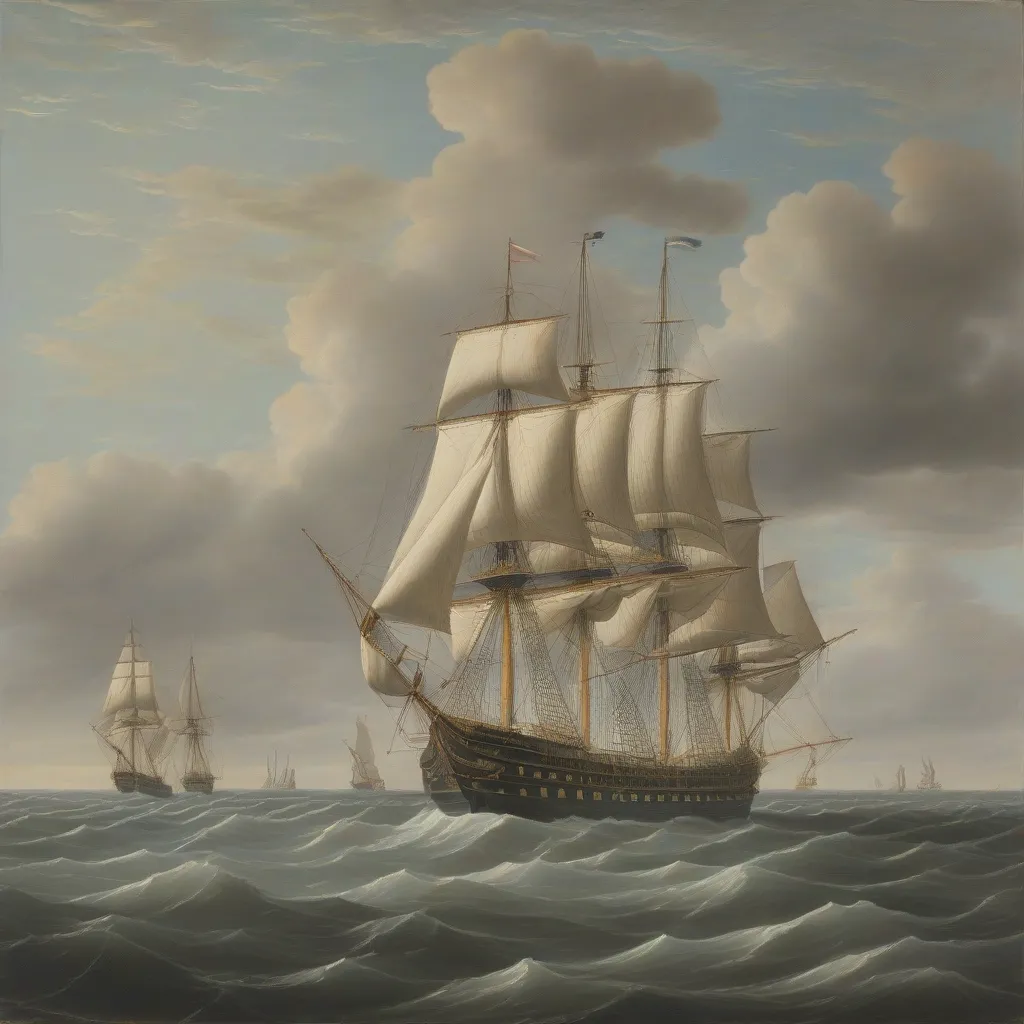 Columbus's Ships on the Open Ocean