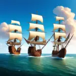 Columbus's Ships on the Ocean