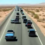 Convoy of cars