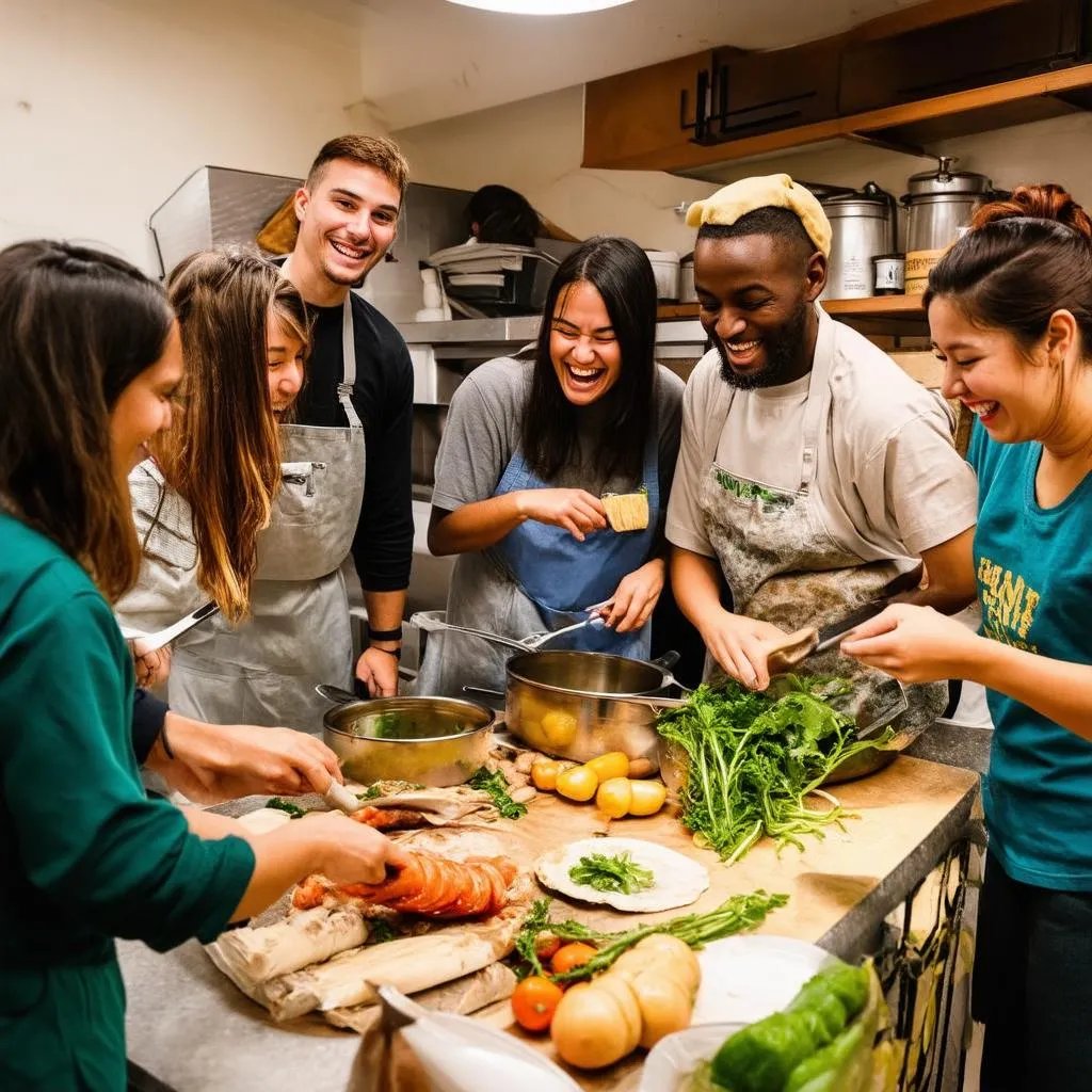 Cooking Local Cuisine in Hostel