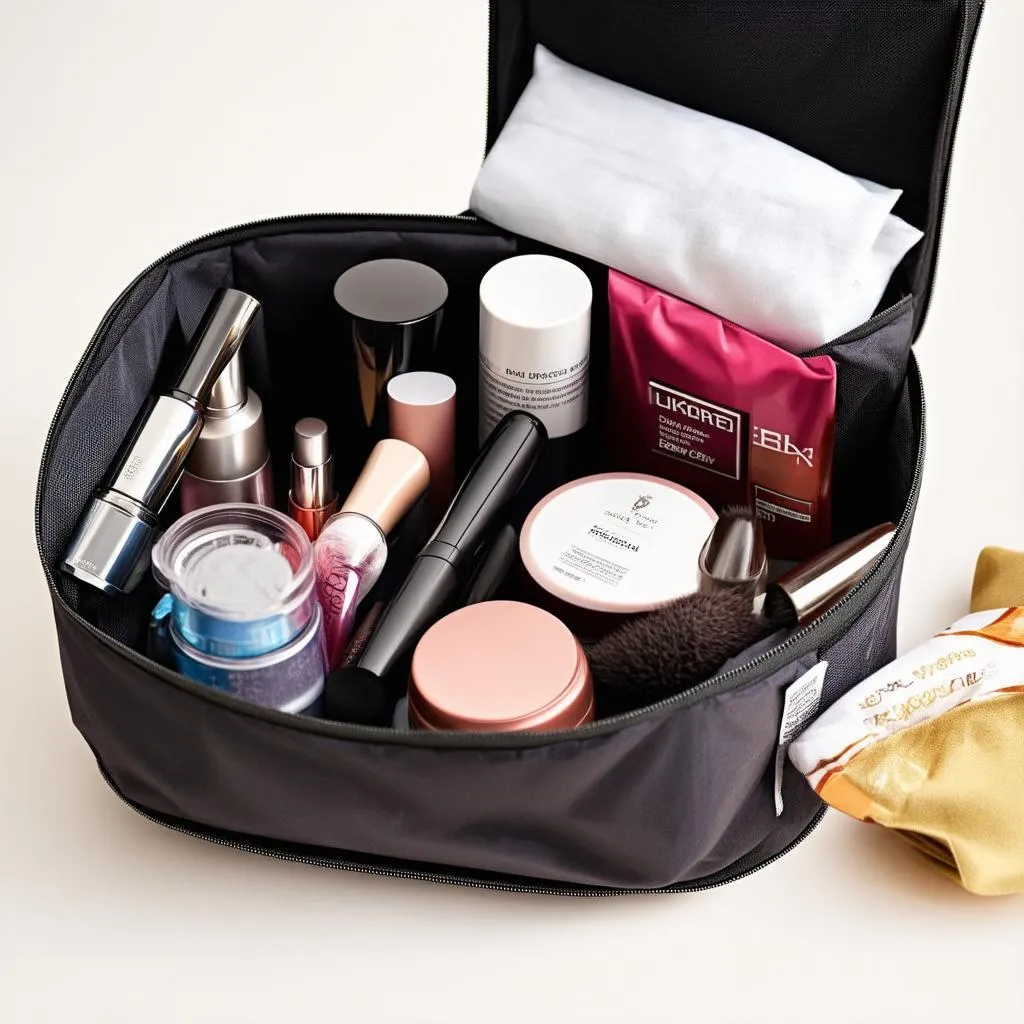 Cosmetics in Packing Cube